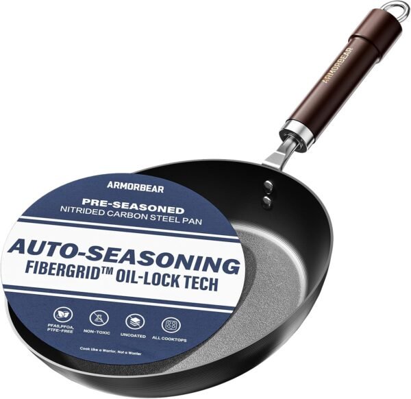 Armorbear 10 inch nitrided carbon steel pan