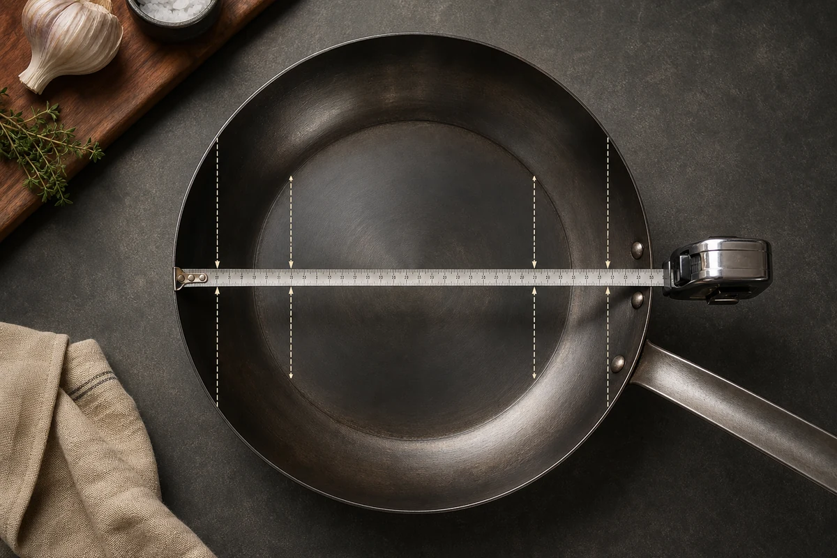 Cooking Surface vs Pan Size: The Number Nobody Advertises in a minimalist carbon steel cookware setting