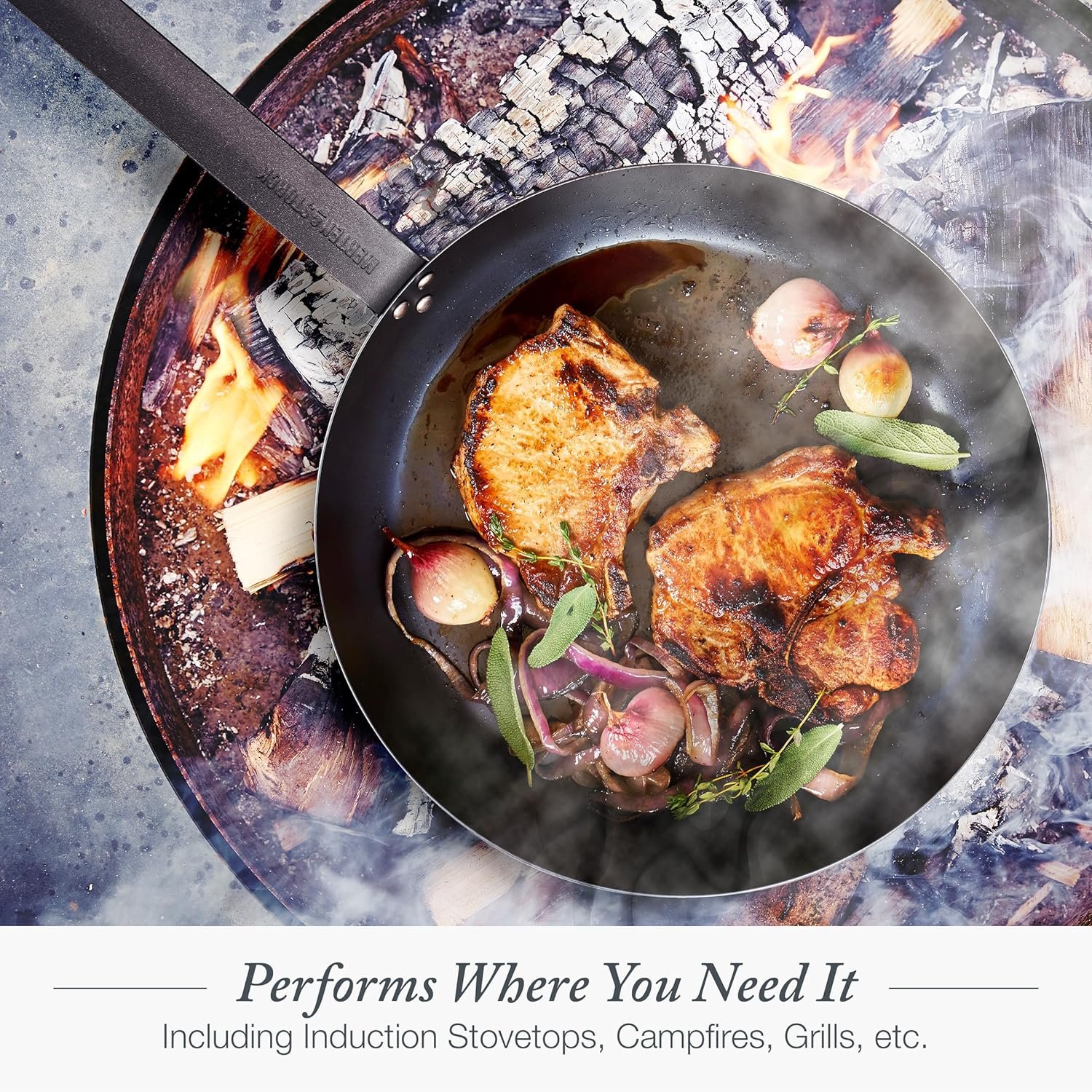 Merten and Storck 12 inch pre-seasoned carbon steel frying pan - view 2