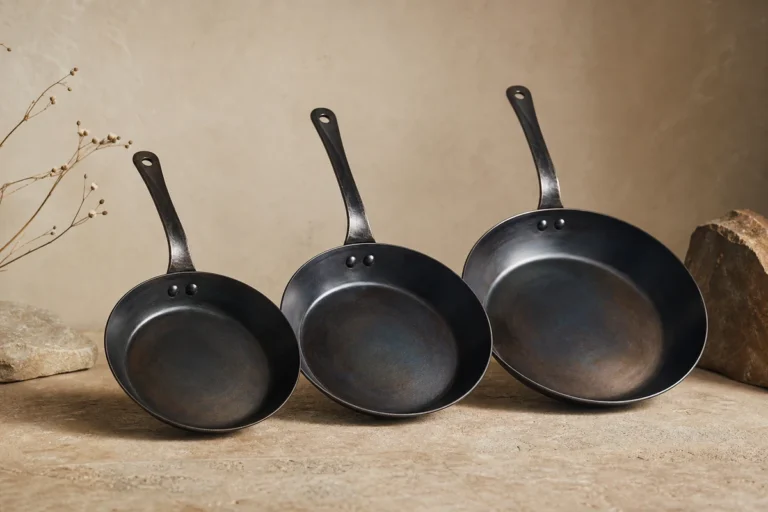 Best pre-seasoned carbon steel pans arranged for comparison