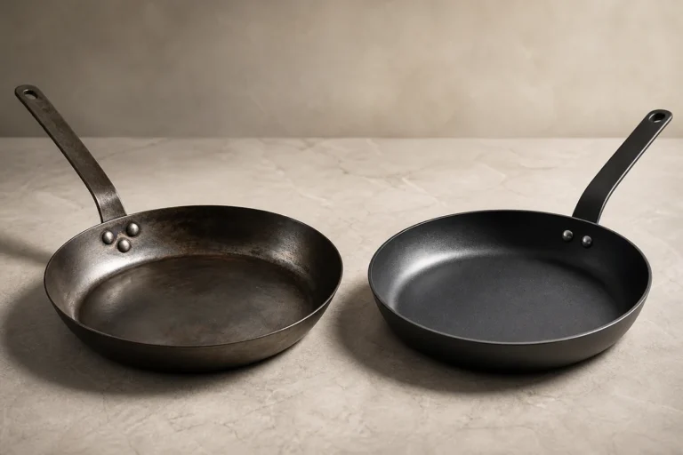 Carbon steel vs nonstick pans side-by-side comparison