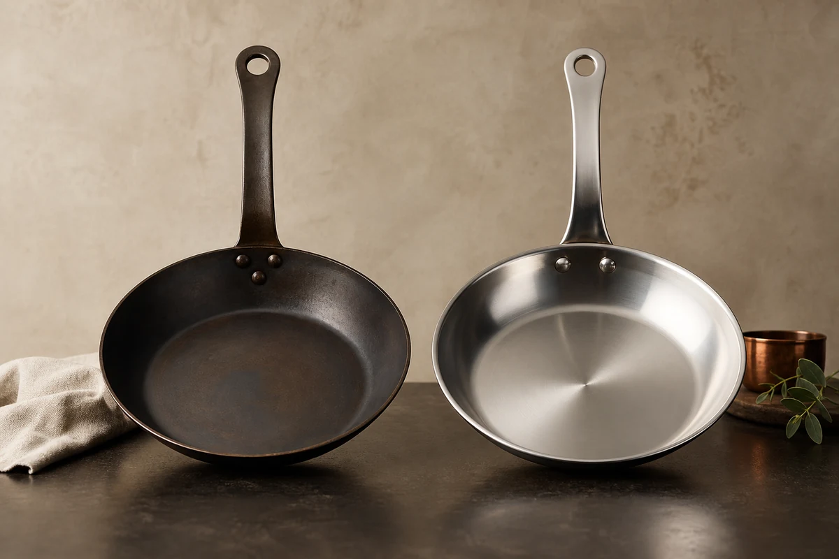 Carbon steel vs stainless steel pans for buyers