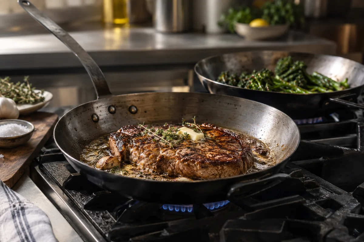 Professional carbon steel pans built for restaurant use