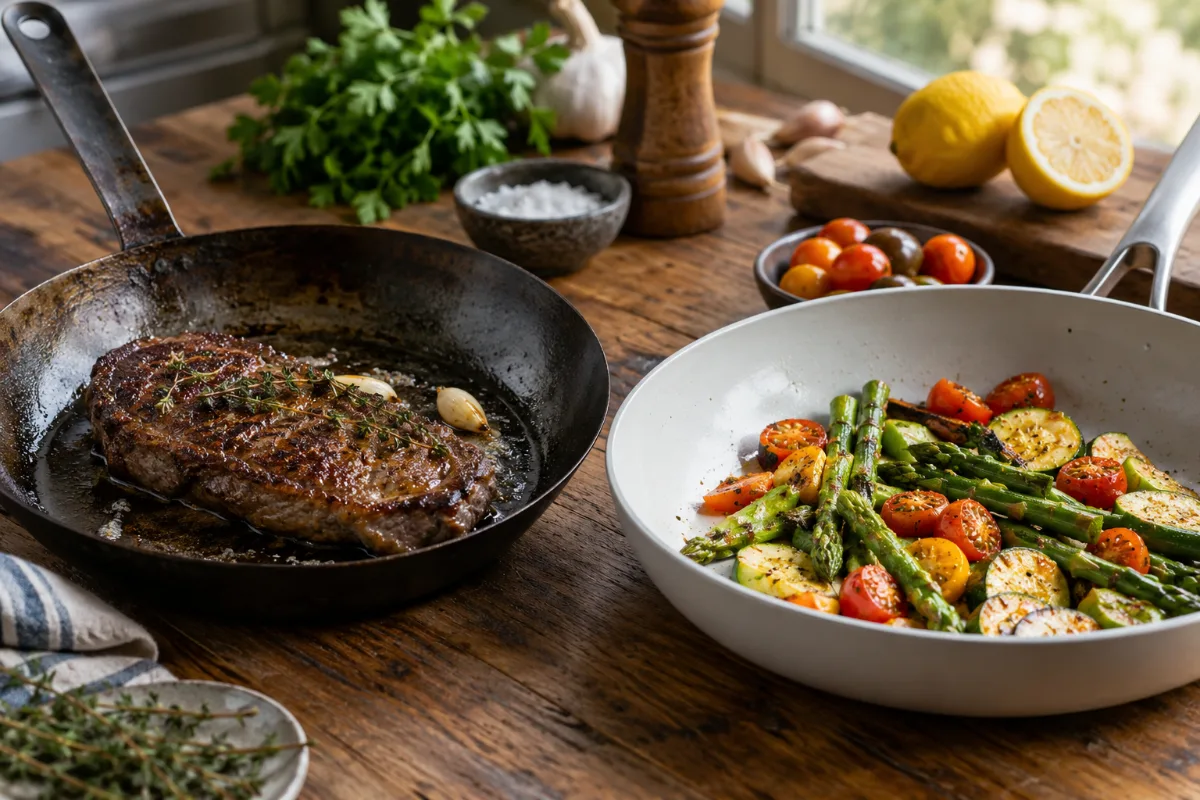 Carbon steel and ceramic nonstick pans compared