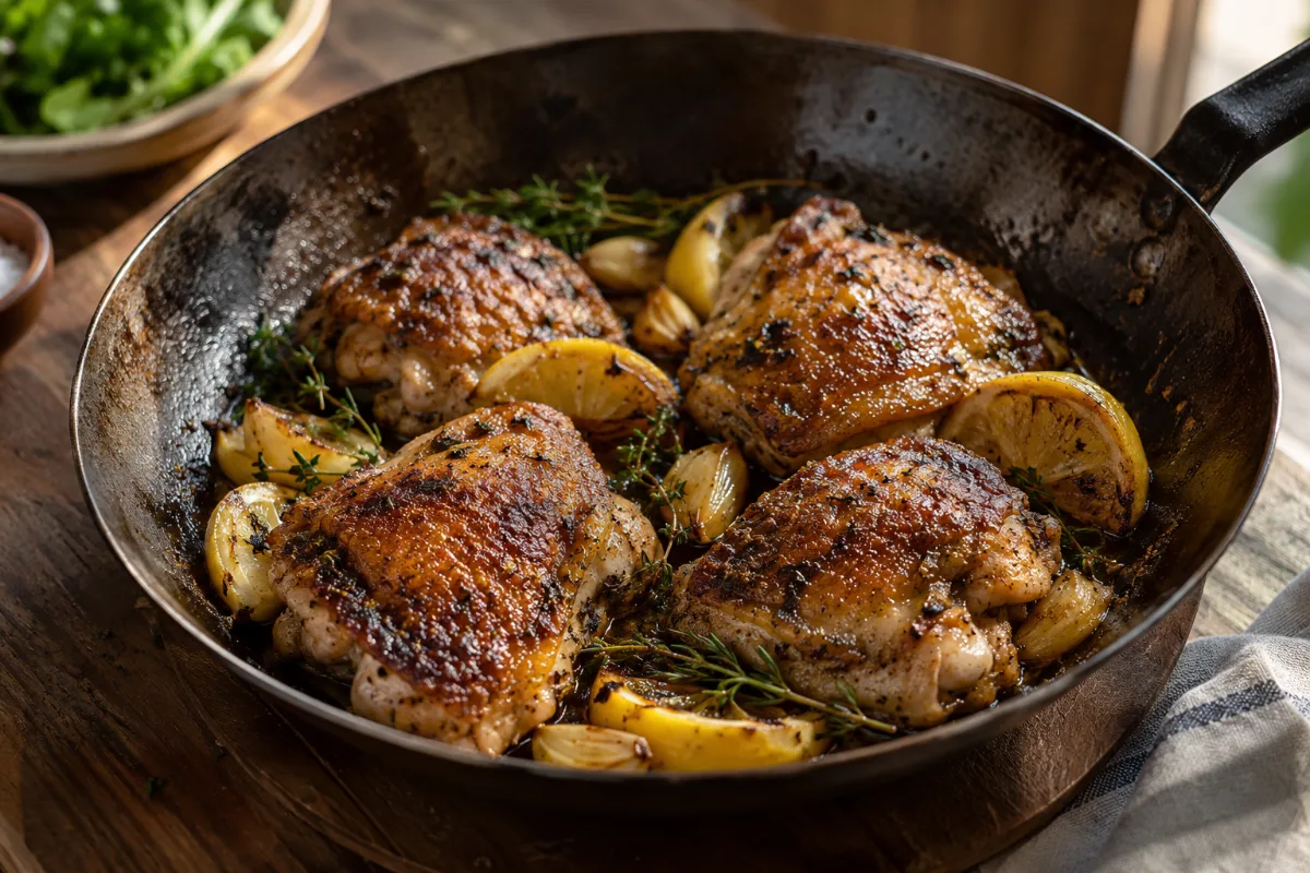 Carbon steel pan seasoning built up through cooking