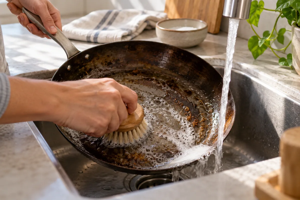 How To Clean Made In Carbon Steel Pan guide image 3