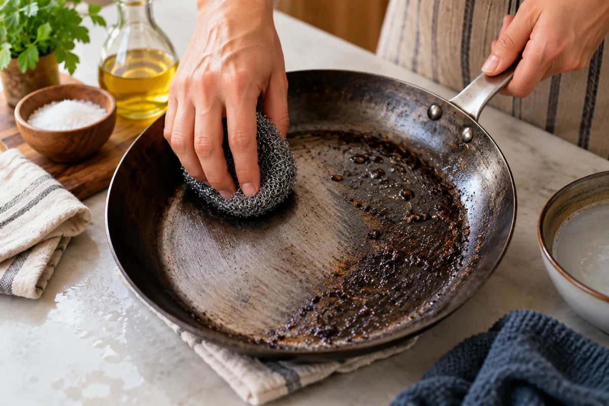 How To Clean Made In Carbon Steel Pan guide image 4