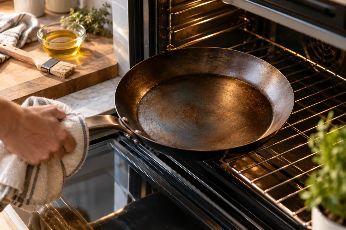 How To Season Made In Carbon Steel Pan guide image 3