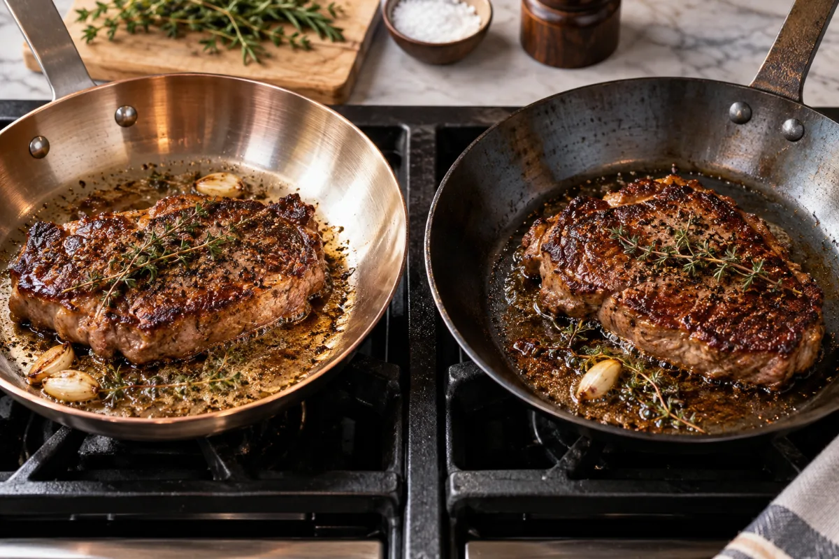 Comparing sear performance in Mauviel and Matfer pans