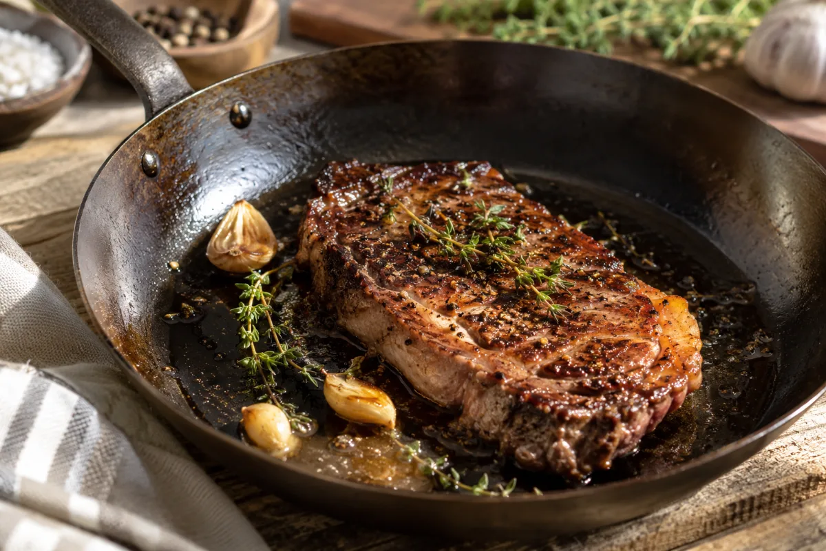 Seasoned carbon steel surface as a non-toxic cooking option
